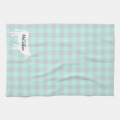 Blauwgroen depot | Monogram Theedoek (Horizontaal)