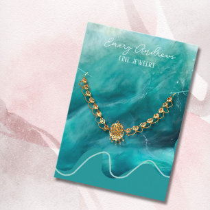 Blauwgroen Designer Sieraden Ketting Holder Displa Visitekaartje