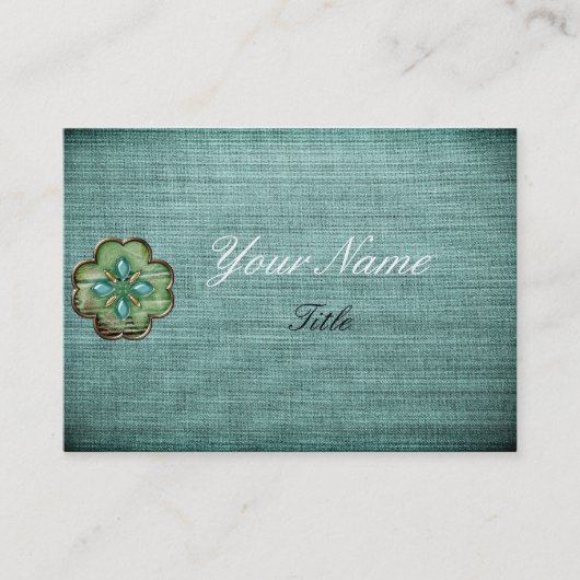 Blauwgroen Designer Visitekaartje (Voorkant)