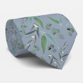 Blauwgroen desterblauw Eucalyptus Greenery Pattern Stropdas (Opgerold)