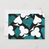 Blauwgroen Destiny Vegas Trouwinformatie invoegen Kaart (Achterkant)