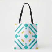 Blauwgroen Diamanten Pattern-Canvas tas (Voorkant)
