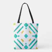 Blauwgroen Diamanten Pattern-Canvas tas (Achterkant)