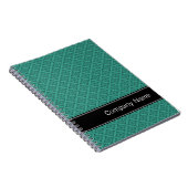 Blauwgroen diamantpatroon gepersonaliseerd notitieboek (Rechterzijde)