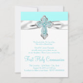 Blauwgroen Diamond Cross Meisjes Blauwgroen Blauw  Kaart (Voorkant)