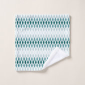 Blauwgroen Diamond Ombre Bad Handdoek (Wasdoekje)