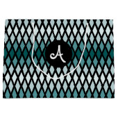 Blauwgroen Diamond Ombre Monogram Groot Cadeauzakje (Voorkant)