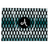 Blauwgroen Diamond Ombre Monogram Groot Cadeauzakje (Achterkant)