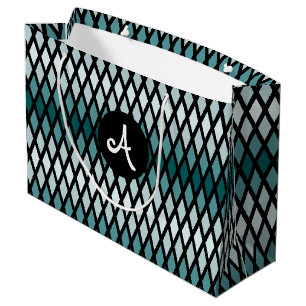 Blauwgroen Diamond Ombre Monogram Groot Cadeauzakje