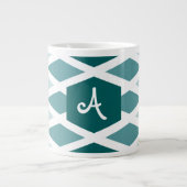 Blauwgroen Diamond Ombre Monogram Grote Koffiekop (Voorkant)