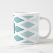 Blauwgroen Diamond Ombre Monogram Grote Koffiekop (Rechts)