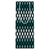 Blauwgroen Diamond Ombre Monogram Wijn Cadeautas (Achterkant)