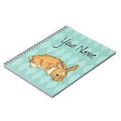 Blauwgroen Diamond Pattern Bunny Notitieboek (Linkerzijde)