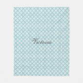 Blauwgroen Diamond Pattern - Gepersonaliseerd Fleece Deken (Voorkant)