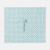 Blauwgroen Diamond Pattern - Gepersonaliseerd Fleece Deken (Voorkant (Horizontaal))