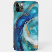 Blauwgroen diepten: Abstracte oceaan in blauw en g Case-Mate iPhone Case (Achterkant)