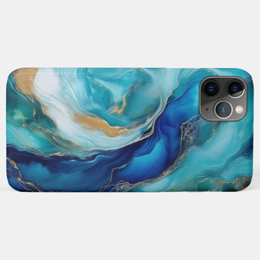 Blauwgroen diepten: Abstracte oceaan in blauw en g Case-Mate iPhone Case (Achterkant (horizontaal))