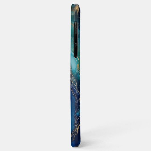 Blauwgroen diepten: Abstracte oceaan in blauw en g Case-Mate iPhone Case (Achterkant/links)