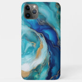 Blauwgroen diepten: Abstracte oceaan in blauw en g Case-Mate iPhone Case (Achterkant)