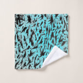 Blauwgroen Dierenprint Abstract Bad Handdoek (Wasdoekje)