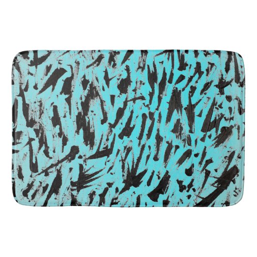 Blauwgroen Dierenprint Abstract Badmat (Voorkant)