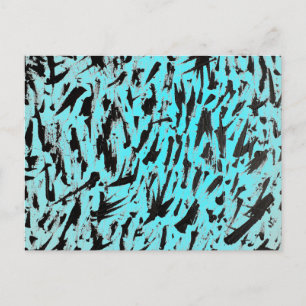 Blauwgroen Dierenprint Abstract Briefkaart