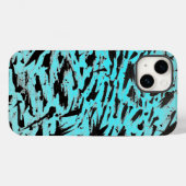 Blauwgroen Dierenprint Abstract Case-Mate iPhone Case (Achterkant (horizontaal))