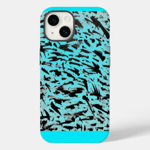 Blauwgroen Dierenprint Abstract iPhone 14 Hoesje