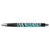 Blauwgroen Dierenprint Abstract Pen (Voorkant)