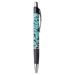 Blauwgroen Dierenprint Abstract Pen