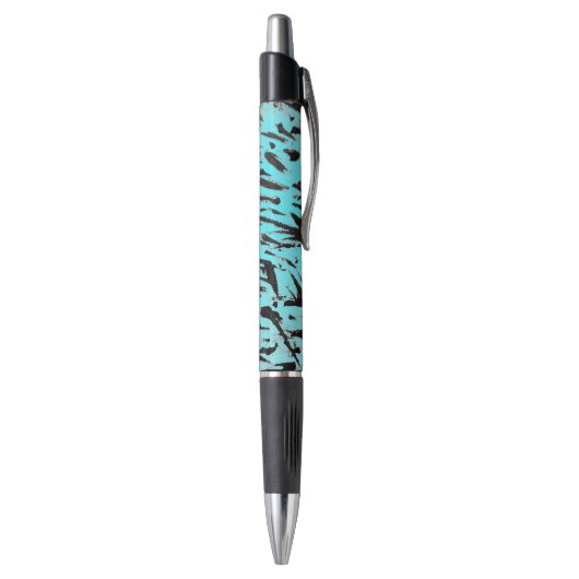 Blauwgroen Dierenprint Abstract Pen (Achterkant (Verticaal))