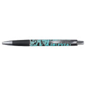 Blauwgroen Dierenprint Abstract Pen (Achterkant)