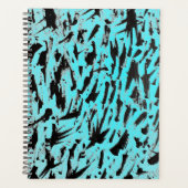 Blauwgroen Dierenprint Abstract Planner (Voorkant)
