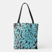 Blauwgroen Dierenprint Abstract Tote Bag (Achterkant)
