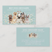 Blauwgroen diergeneeskundige verzorging van honden visitekaartje (Voorkant / Achterkant)