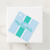 Blauwgroen dikke streepnaam bedankjes labels (In situ)