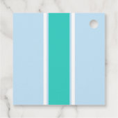 Blauwgroen dikke streepnaam bedankjes labels (Achterkant)