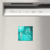 Blauwgroen Disco Ball en Retro Microfoon 21e Verja Magneet (Insitu (Vaatwasser))