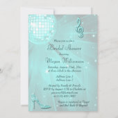 Blauwgroen Disco Ball en Sparkle Heels Vrijgezelle Kaart (Achterkant)