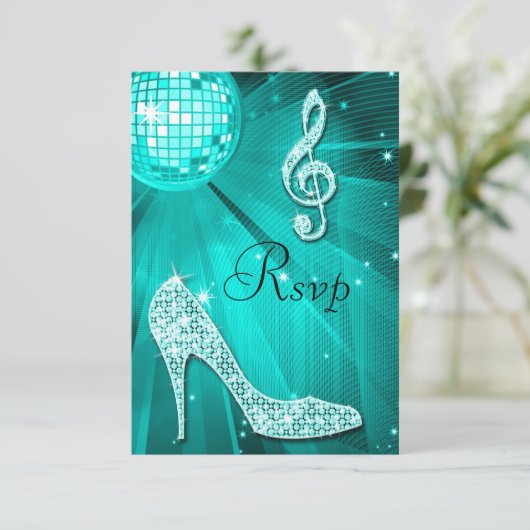 Blauwgroen Disco Ball Sparkle Heels RSVP (Staand voorkant)