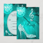 Blauwgroen Disco Ball Sparkle Heels RSVP (Voorkant / Achterkant)