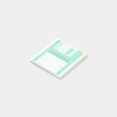 Blauwgroen diskettestation voor snelle pasta post-it® notes (Schuin)