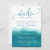 Blauwgroen doen we Waterverf ombre bruiloft Kaart (Voorkant)