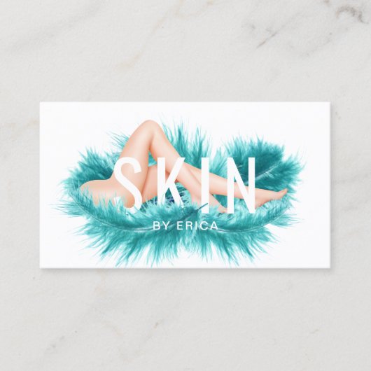 Blauwgroen doezelaar verwijderen van huid en laser visitekaartje (Voorkant)