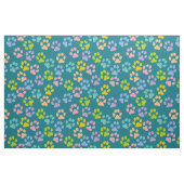 Blauwgroen Doggy Paw Prints Pattern Fabric Stof (Fat Quarter)