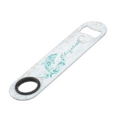 Blauwgroen dolfijnvriendelijke opening voor fles speed flessenopener (Voorkant Gekanteld)