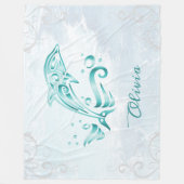 Blauwgroen dolfijnvriendelijke tapebanket fleece deken (Voorkant)