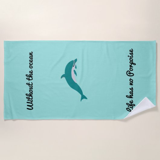 Blauwgroen Dolphin Beach Towel Strandlaken (Voorkant)