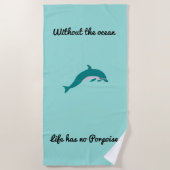 Blauwgroen Dolphin Beach Towel Strandlaken (Voorkant)