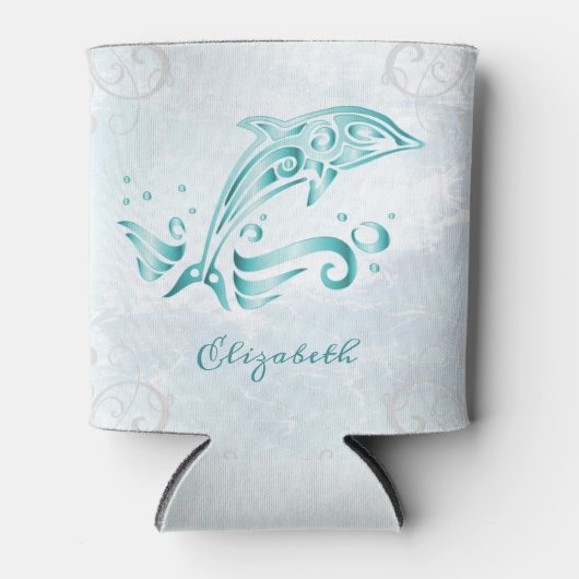 Blauwgroen Dolphin Persoonlijke Koelbox Blikjeskoeler (Voorkant)